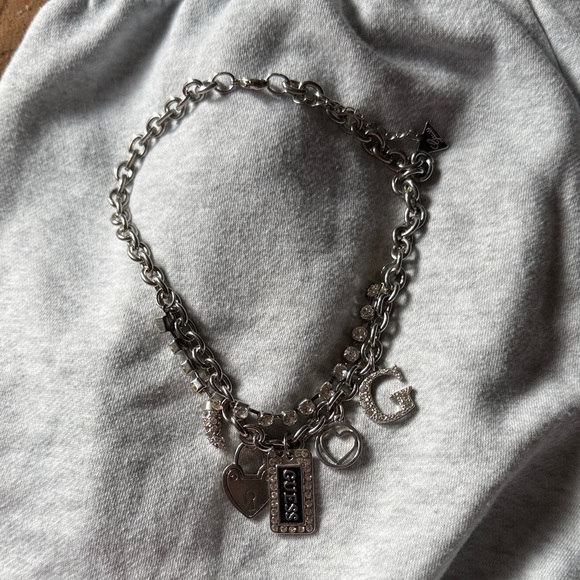 Guess Jewelry - ⭐️GUESS Silver Charm neckless/choker with Heart and Logo